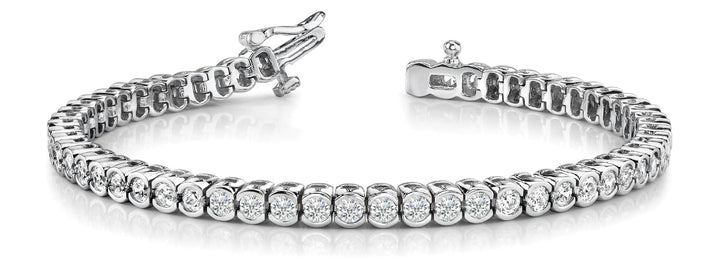 Platinum White Diamond In-Line Bezel Bracelet