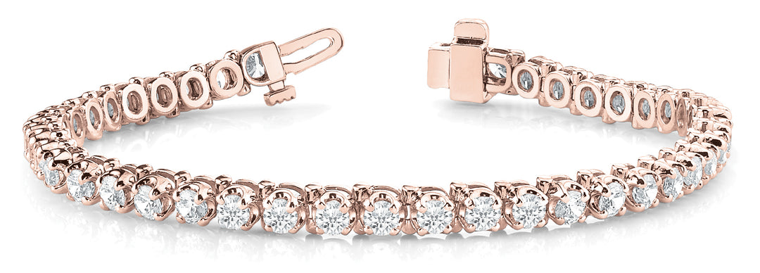 Rose Gold Lab Diamond In Line Tennis Bracelet