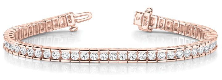 14K Rose Gold Channel Diamond Tennis Bracelet
