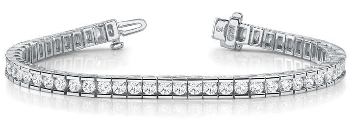 White 14K Gold Lab Diamond In Line Bracelet