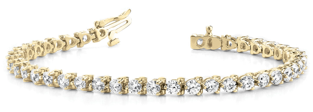 Yellow Gold Lab Diamond In Line Tennis Bracelet