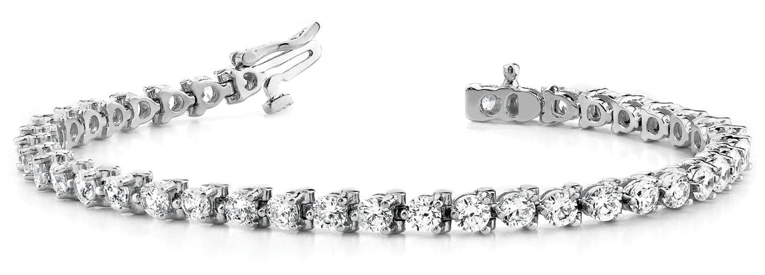 White Gold Lab Diamond In-Line Tennis Bracelet