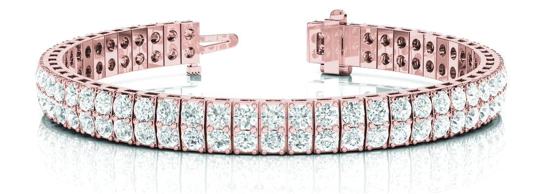 Rose Gold 88 Diamond Multi-Row Link Bracelet
