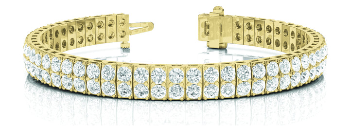 18K Yellow Gold Multi-Row Diamond Link Bracelet