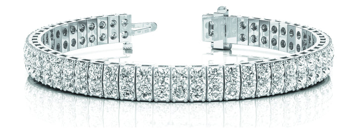 Platinum White Diamond Multi-Row Fashion Bracelet