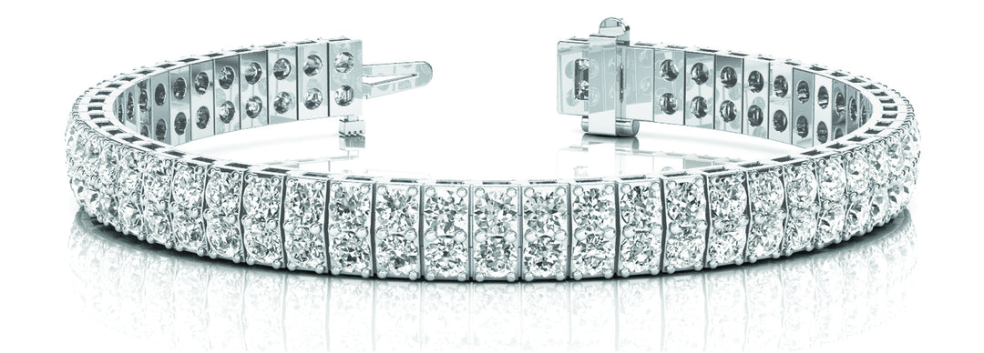 14K White Gold 88-Diamond Vertical Bar Bracelet