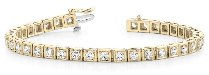 18K Yellow Gold Lab Diamond Line Bracelet