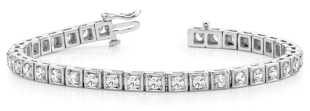 Illusion Diamond Line 18K White Gold Bracelet