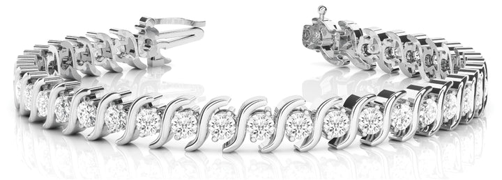 18K White Gold Diamond S Link Bracelet