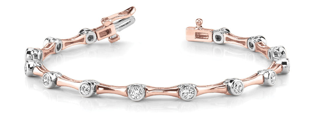 Rose Gold Diamond Fashion Bracelet | 14K