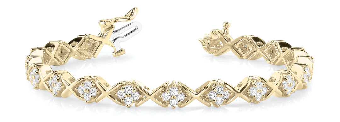 14K Yellow Gold 2 1/6 ct tw Fashion Diamond Bracelet