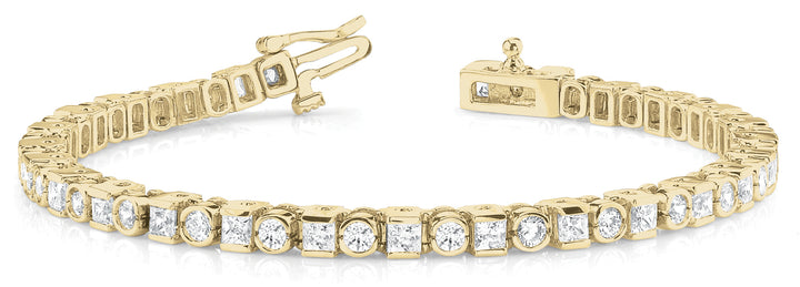 18K Yellow Gold Multi-Diamond In-Line Tennis Bracelet