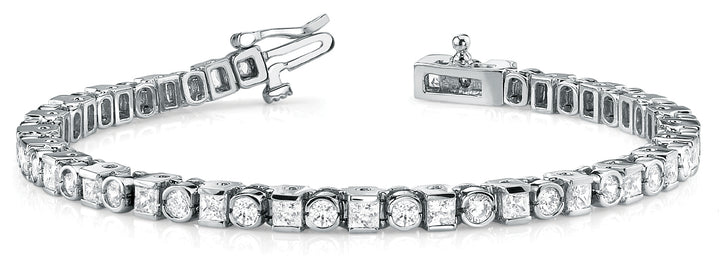 14K White Gold Diamond In-Line Fashion Bracelet