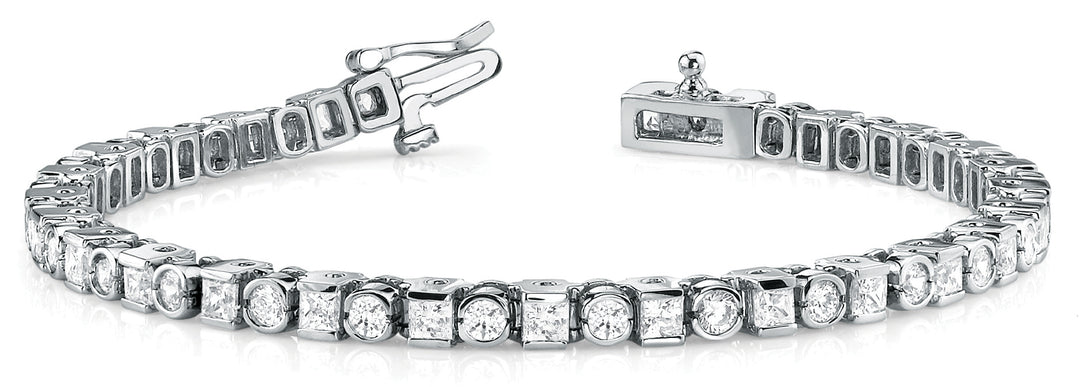 Platinum 4ctw Diamond Bezel In-Line Bracelet