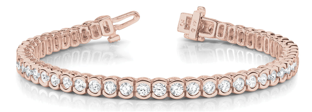 18K Rose Gold 10.5 CT Diamond Line Bracelet