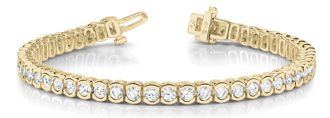 18K Yellow Gold 10.5ct Diamond Line Bracelet