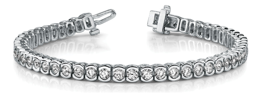 White Gold 10.5ct Lab Diamond Line Bracelet