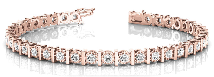 Rose Gold Diamond Bar Bracelet | 50 Lab Stones