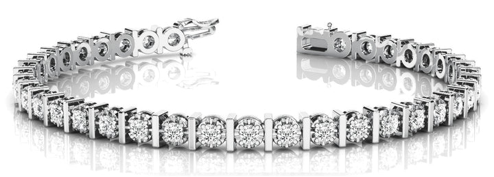 White Platinum 50-Diamond Line Bracelet