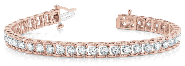 Rose Gold Lab Diamond In-Line Tennis Bracelet