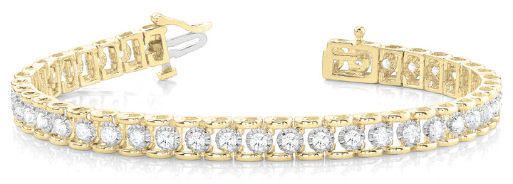 Yellow Gold Lab Diamond In-Line Tennis Bracelet