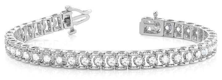 Platinum Lab Diamond In-Line Tennis Bracelet