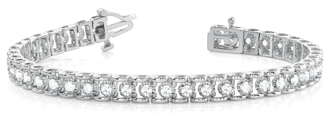 White Gold Lab Diamond Tennis Bracelet | 45 Stones