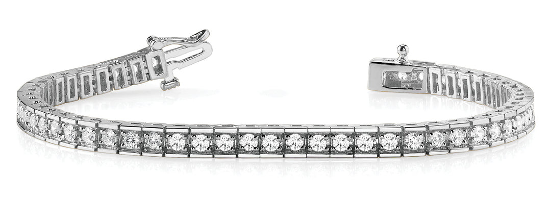 White Platinum 67-Diamond In-Line Tennis Bracelet