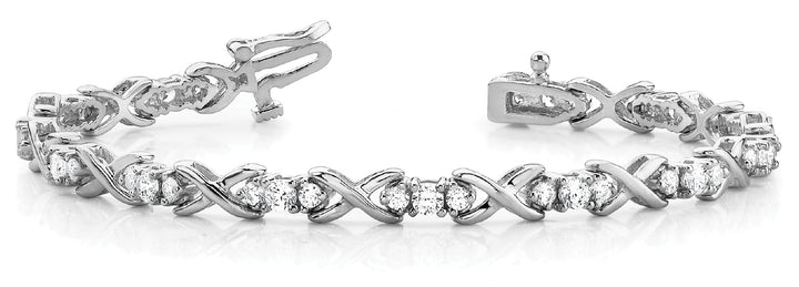 Platinum Diamond XO In Line Bracelet