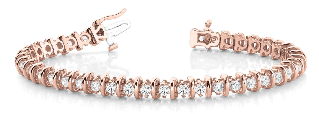 14K Rose Gold Diamond Line Bracelet
