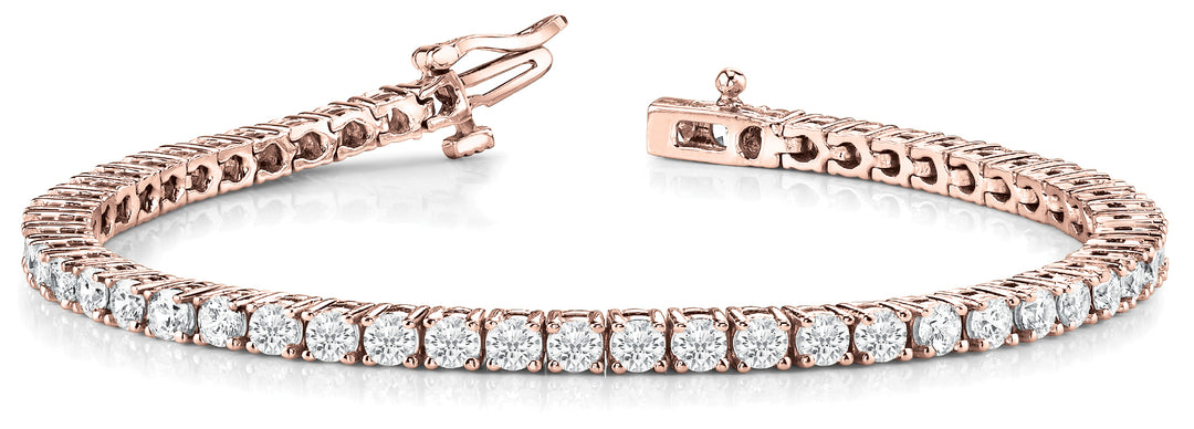 Rose Gold Lab Diamond In-Line Tennis Bracelet