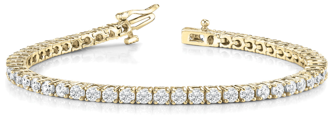 Yellow Gold 10.4 CT Lab Diamond Tennis Bracelet