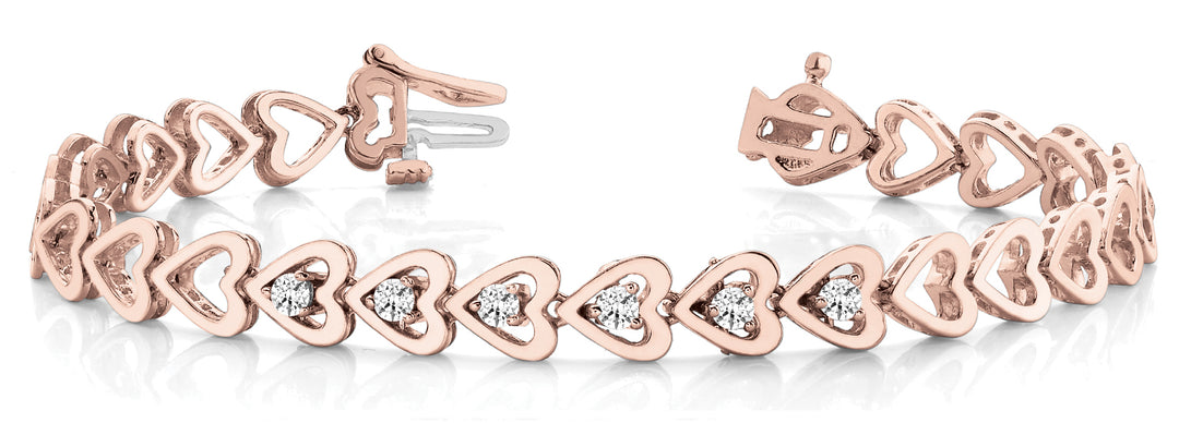 Rose Gold Lab Diamond In-Line Tennis Bracelet