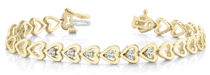 Yellow Gold Lab Diamond In-Line Tennis Bracelet