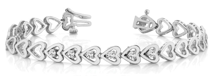 White Gold Lab Diamond In-Line Tennis Bracelet