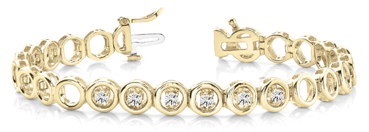 Yellow Gold Diamond In-Line Tennis Bracelet