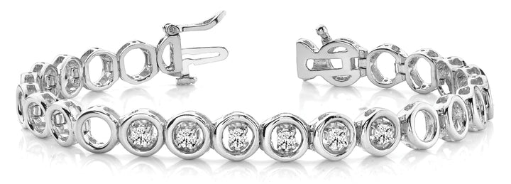 Platinum White Gold Diamond In-Line Bracelet