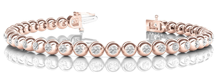 18K Rose Gold Lab Diamond Bezel Bracelet