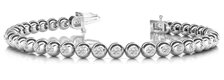 18K White Gold Lab Diamond Bezel Bracelet