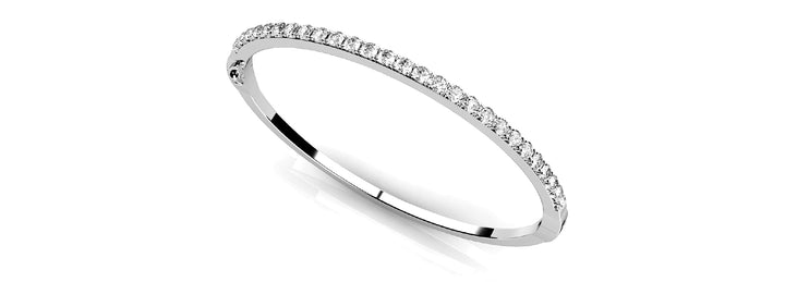 Platinum White Diamond Bangle Bracelet