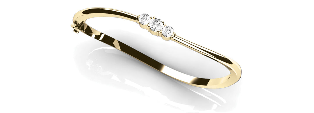 18K Yellow Gold Diamond Bangle Bracelet