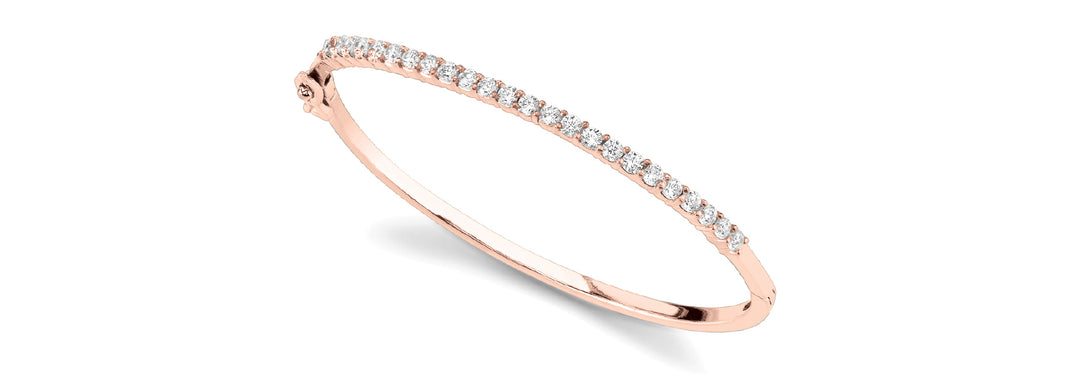 18K Rose Gold Diamond Bangle Bracelet