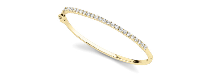 14K Yellow Gold Diamond Bangle