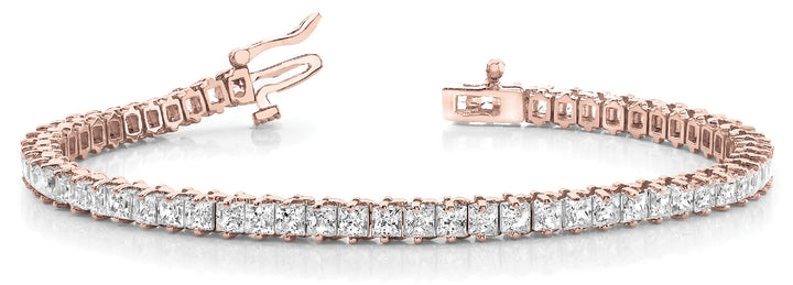 Rose Gold Lab Diamond In-Line Tennis Bracelet
