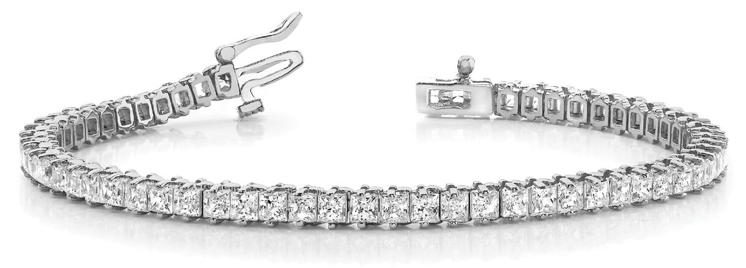 White Platinum 5.25 CTW Lab Diamond Tennis Bracelet