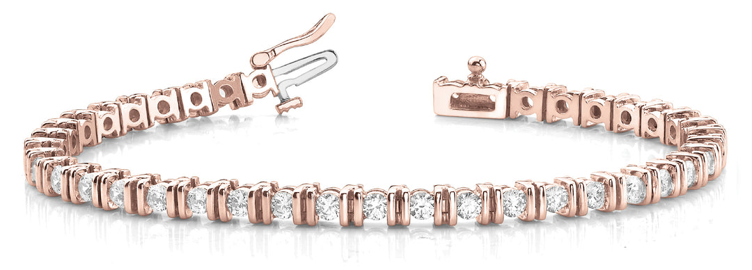 Rose Gold Diamond Bar Bracelet | 40 Lab Stones