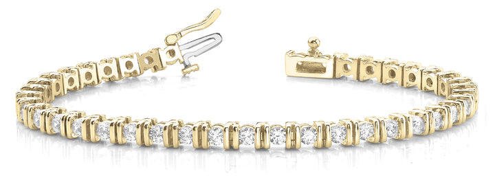 18K Yellow Gold Lab Diamond In-Line Bar Bracelet