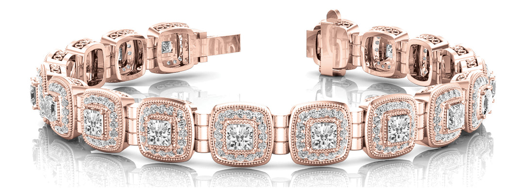 Rose Gold Multi-Cut Diamond Fashion Bracelet
