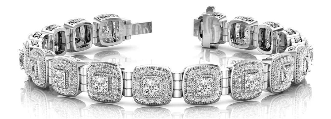 18K White Gold Multi-Diamond Fashion Bracelet