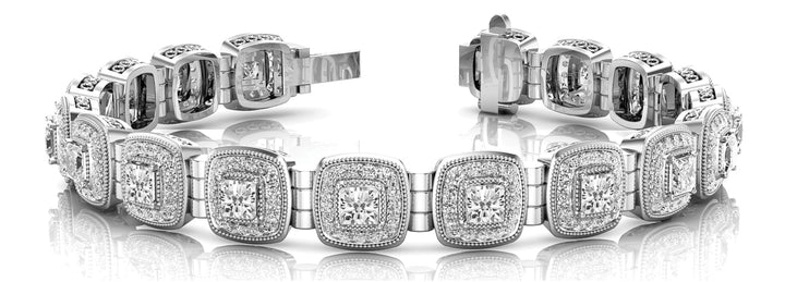 18K White Gold Multi-Diamond Fashion Bracelet